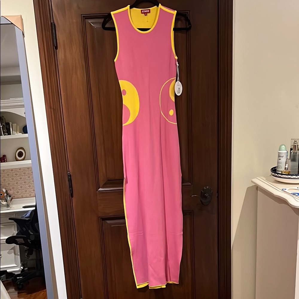 STAUD yin yang reversible dress (side slits on both sides)